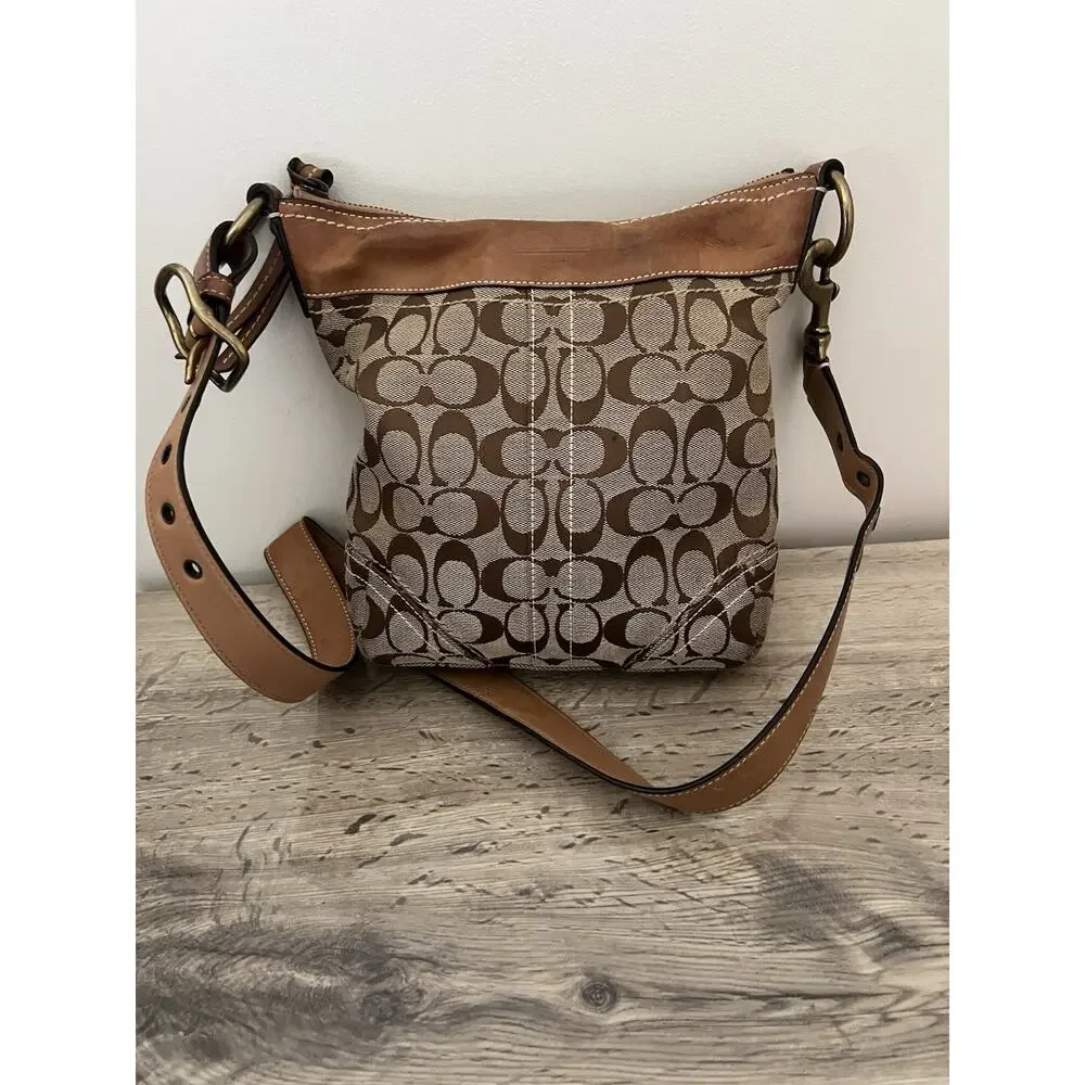 Coach Vintage Y2K F061-10402 Signature Jacquard Monogram Crossbody Bag